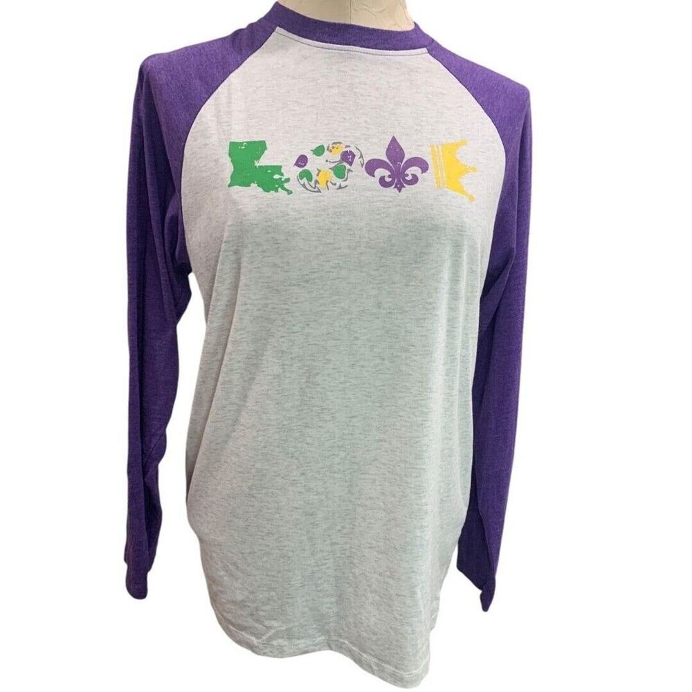 Medium Royal Standard Purple Long Sleeve Tshirt Jersey Baseball Style Womens